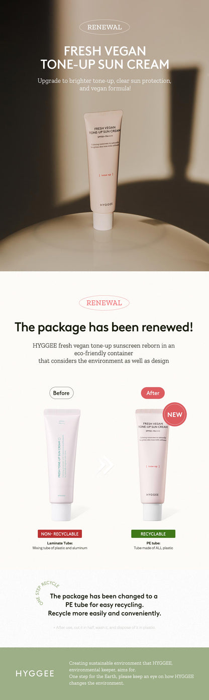 Hyggee Fresh Vegan Tone-up Sun Cream 50ml — Sunscreen — product image 4