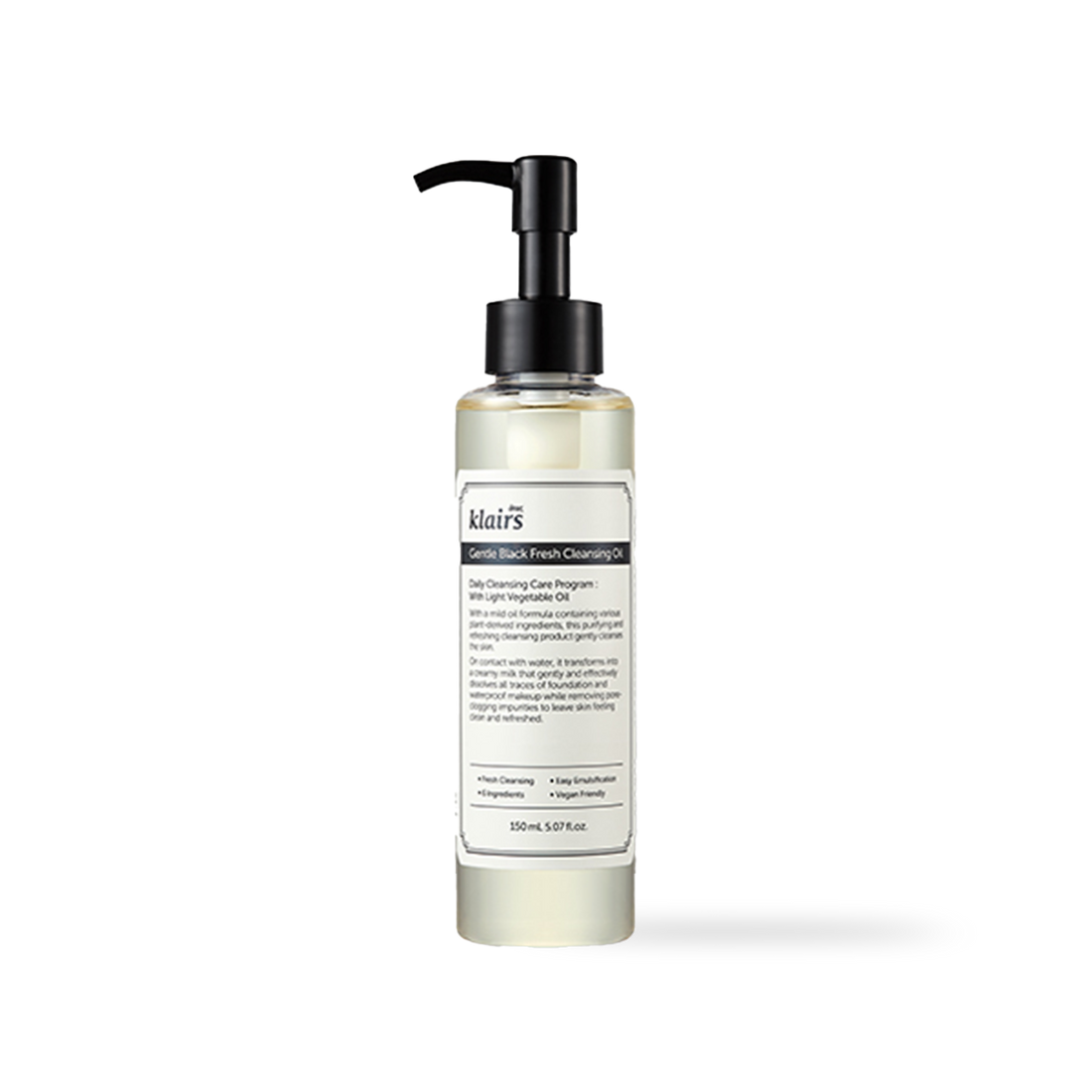 Dear Klairs Gentle Black Fresh Cleansing Oil 150ml — product photo