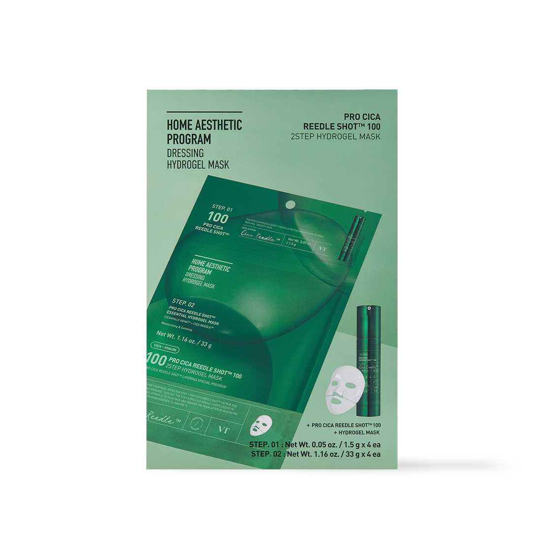 VT Cosmetics PRO CICA Reedle Shot 100 2STEP Hydrogel Mask - official product image 2