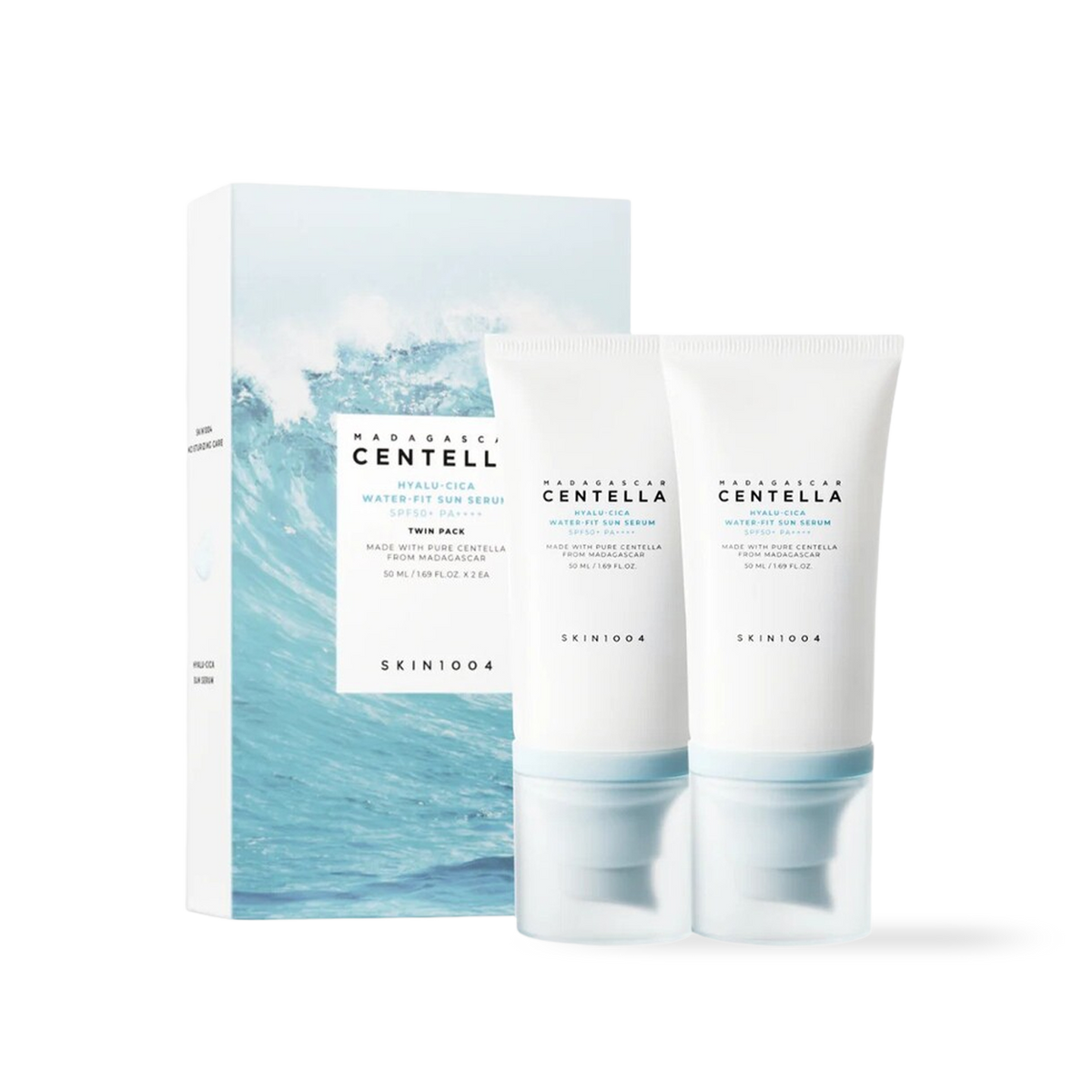 SKIN1004 Madagascar Centella Hyalu-Cica Water-Fit Sun Serum Twin Pack 50ml*2 — main product packshot