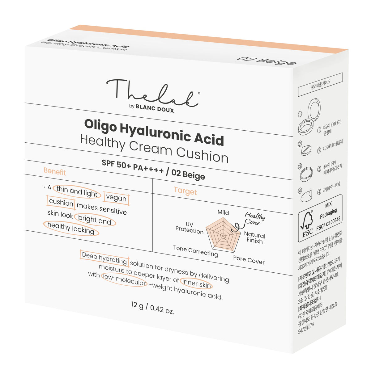 THE LAB by blanc doux Oligo Hyaluronic Acid Healthy Cream Cushion 