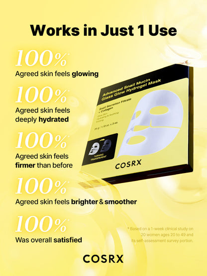 COSRX Advanced Snail Mucin Glass Glow Hydrogel Mask 3ea — product detail image 6