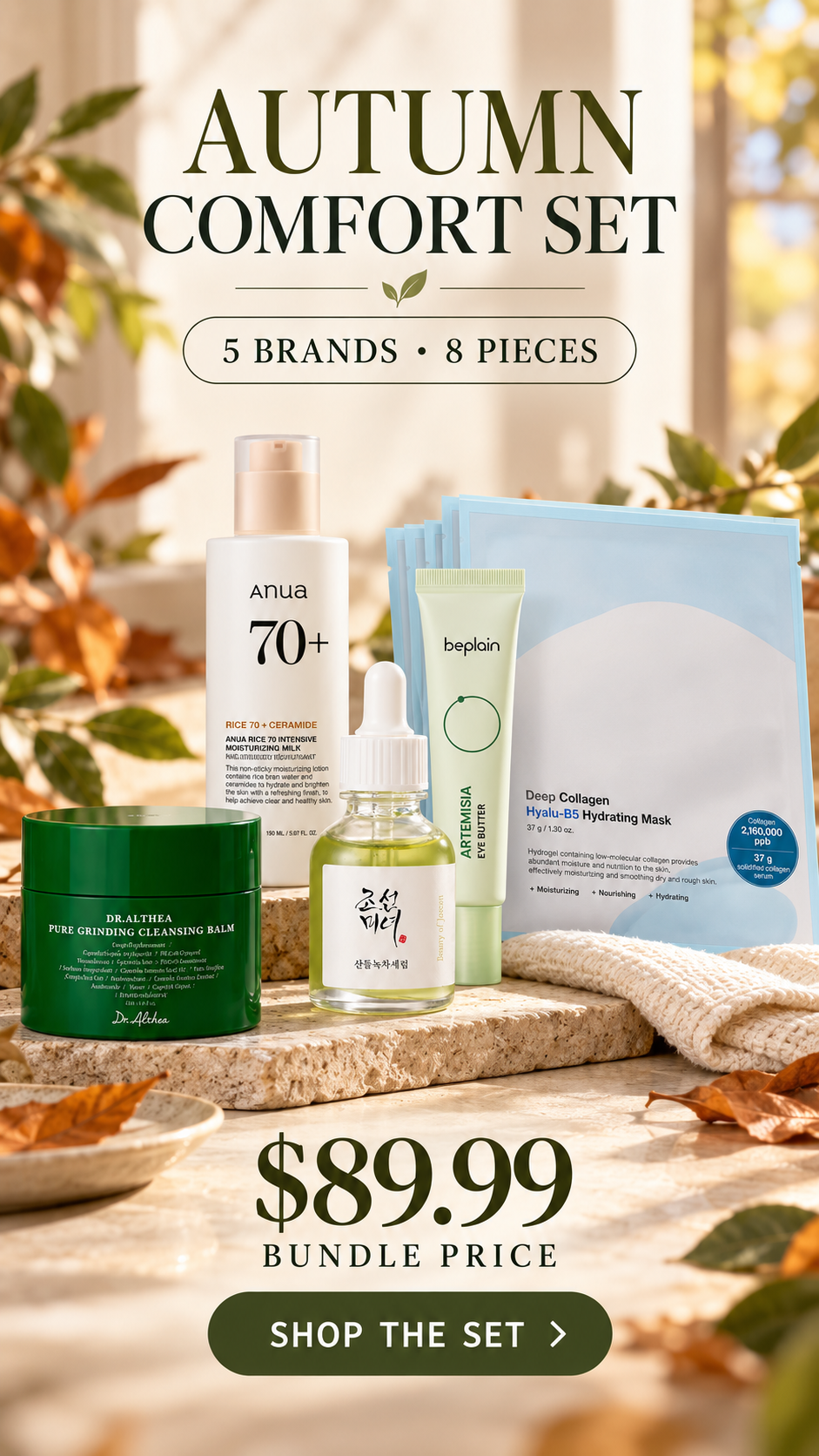 Autumn Comfort Set Korean skincare bundle for dry skin