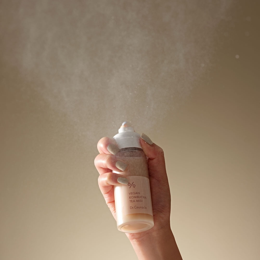 Dr.Ceuracle Vegan Kombucha Tea Mist 80ml held during use