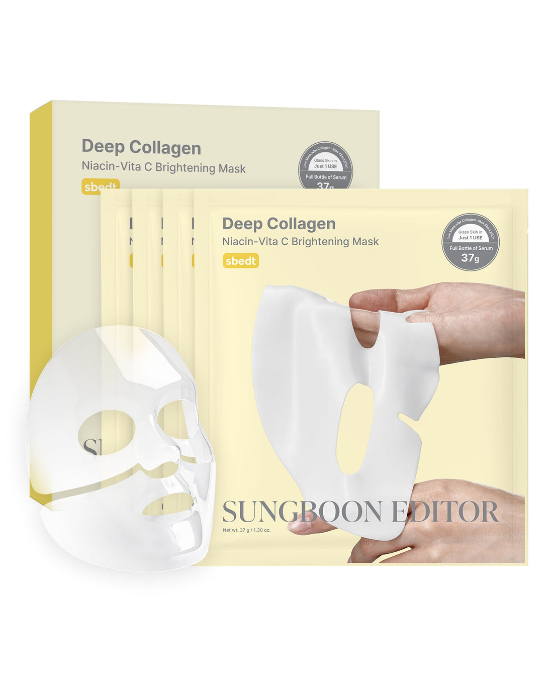 SUNGBOON EDITOR Deep Collagen Niacin Vita C Brightening Mask 37g*4ea — official product image 2