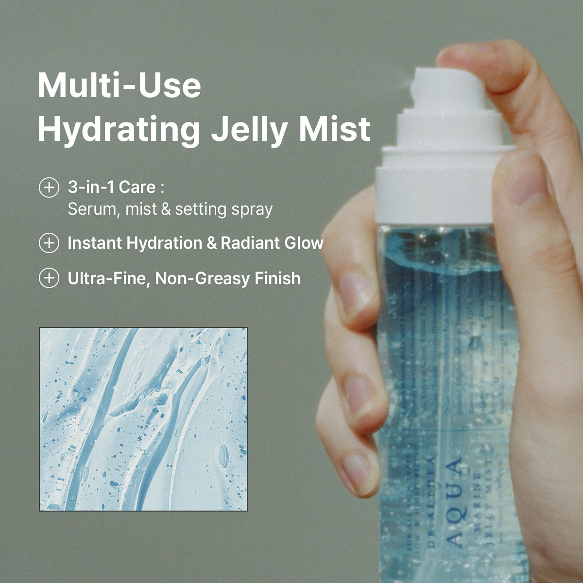 Dr.Althea Aqua Marine Jelly Mist 100ml spray and texture
