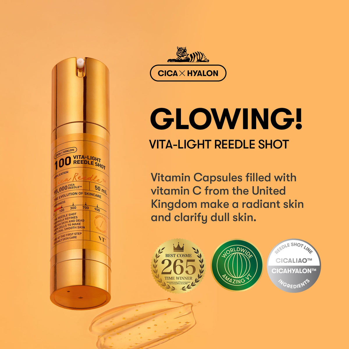 VT Cosmetics 100 VITA-LIGHT Reedle Shot 10ea - official product image 2
