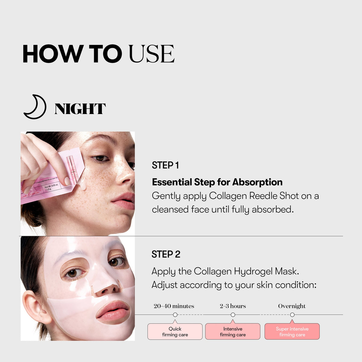 VT Cosmetics COLLAGEN Reedle Shot 100 2STEP Hydrogel Mask 4ea - official product image 5